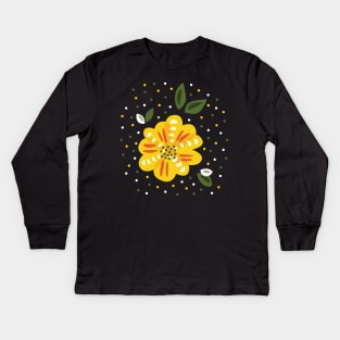 Abstract Primrose Flower Kids Long Sleeve T-Shirt